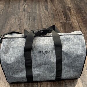NEW Jimmy Choo Black and Gray Duffel/gym Bag